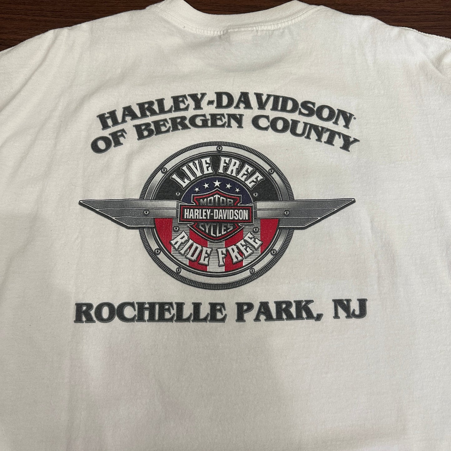 *VINTAGE* Harley Davidson Eagle / Bergen County Long Sleeve Top (FITS X-LARGE)