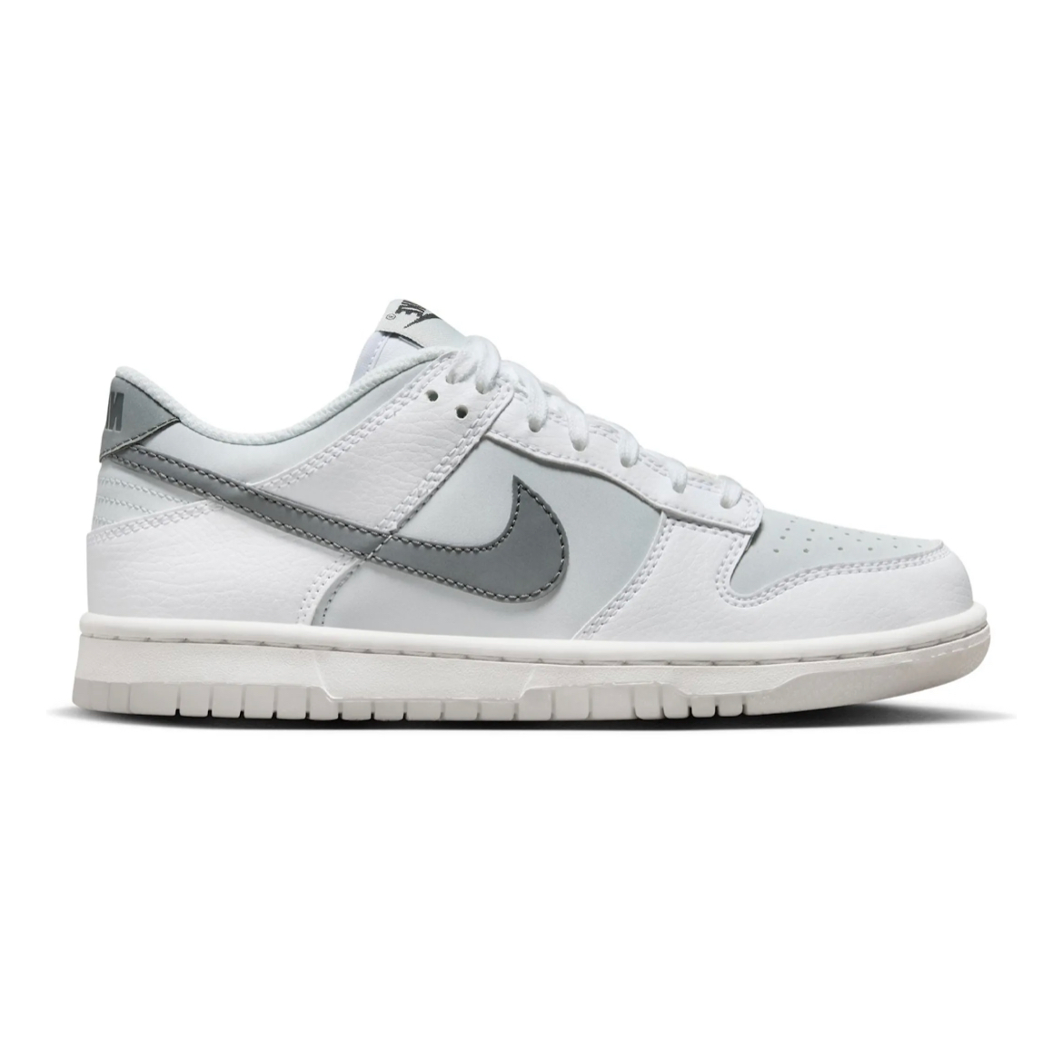 Nike Dunk Low White Smoke Grey Reflective Swoosh (GS/Youth)