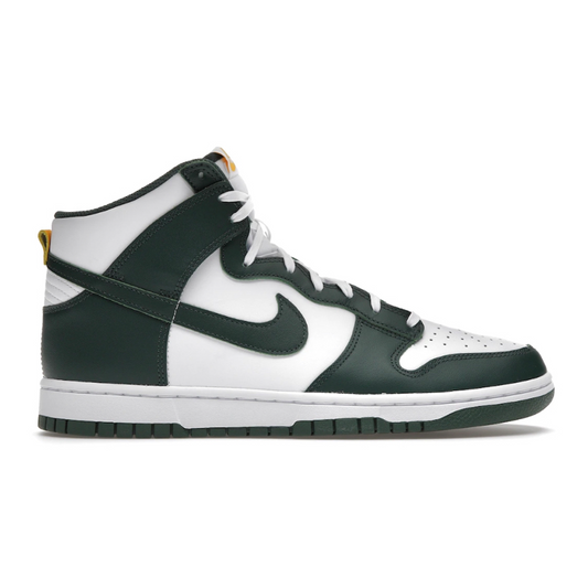 Experience the ultimate in street style wearing Nike Dunk High Australia (Mens). This classic sneaker combines iconic style with modern updates, like a padded collar and cushioning for all-day comfort. Crafted with a unique leather upper, these shoes will give you instant street-cred. Upgrade your look and turn heads.