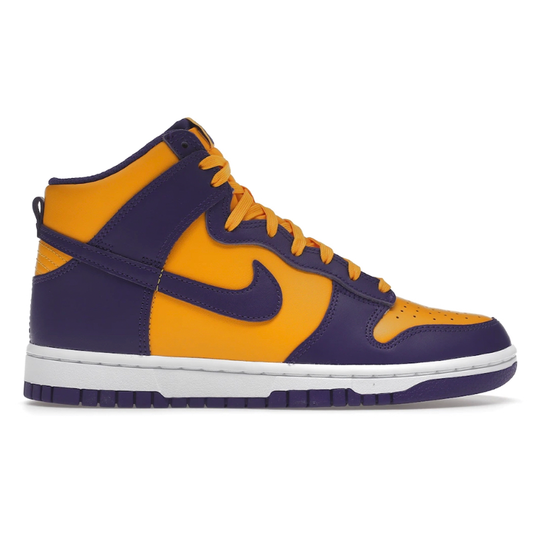 Blue and yellow nike high tops shop
