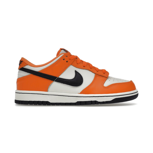 A seasonal must-have for kids of all ages, the Nike Dunk Low Halloween Orange Black offers a classic sneaker getup with a spooky twist. Eye-catching orange accents provide a bold statement, while the durable black leather keeps your little one's feet safe and comfortable. Enjoy a classic look with a modern twist.