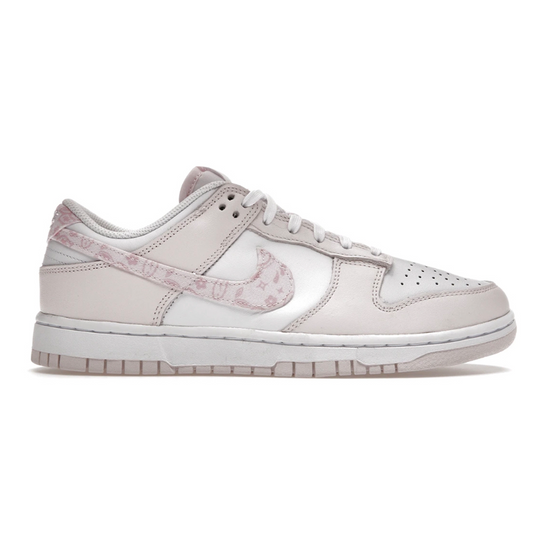 Introducing the Nike Dunk Low Essential Paisley Pink (Womens): a stylish combination of low-profile comfort and signature Nike Classic style. The perfect combination of breathable canvas and sleek suede fabric, along with the airy sole design, ensures a lightweight feel and stylish look. Make a statement and turn heads in Nike's Dunk Low Essential Paisley Pink (Womens)!