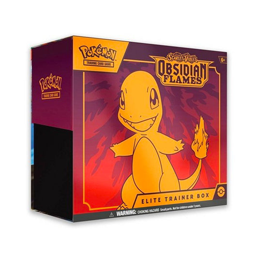 Pokemon Scarlet & Violet Obsidian Flames Elite Trainer Box Discover this highly sought-after Pokemon Scarlet & Violet Obsidian Flames Elite Trainer Box! This must-have set contains everything you need to become a Champion. Enjoy dynamic artwork, a bonus figurine, and 10 booster packs of cards. Get ready to train your way to the top!