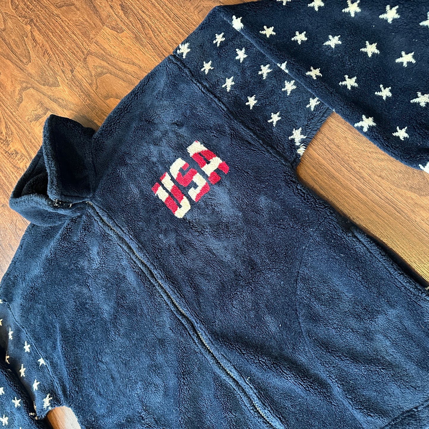 *VINTAGE* USA Fleece Zipup Jacket (FITS SMALL)
