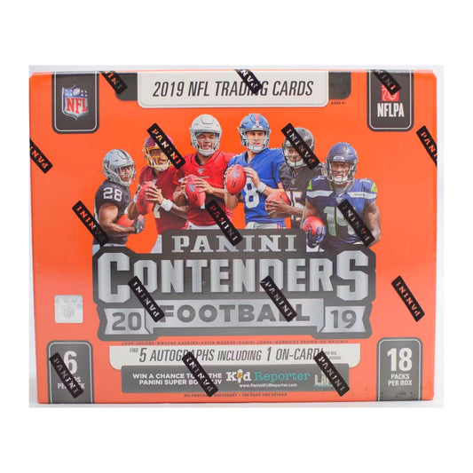 Get ready to score big with the 2019 Panini Contenders Football Hobby Box! This highly sought-after box features all the latest and greatest from the 2019 season. With potential autographs and special inserts in every pack, you won't want to miss out on this opportunity to add some excitement to your collection. Order now and elevate your game!