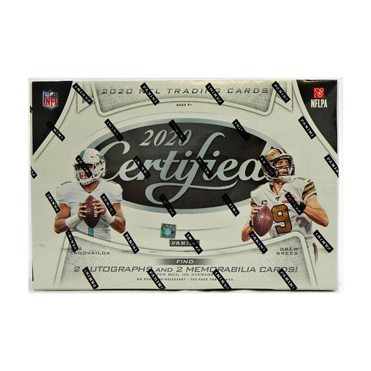 2020 Panini Certified Football Hobby Box Discover the future of football with the 2020 Panini Certified Football Hobby Box! Loaded with rare inserts, autographs, and parallels, this box is the perfect way to add excitement to your collection. Get ready to take your game to the next level!