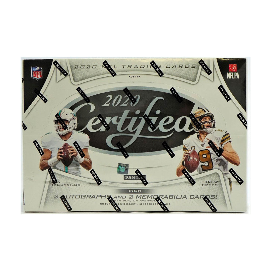 2020 Panini Certified Football Hobby Box Discover the future of football with the 2020 Panini Certified Football Hobby Box! Loaded with rare inserts, autographs, and parallels, this box is the perfect way to add excitement to your collection. Get ready to take your game to the next level!