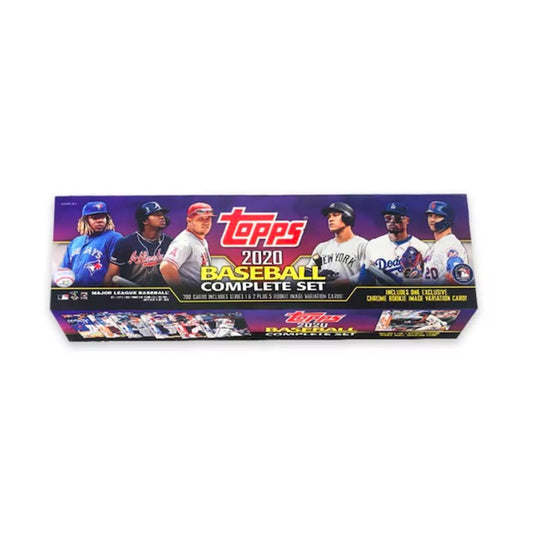 2020 Topps Baseball Complete Factory Set Relive the excitement of the season with the 2020 Topps Baseball Complete Factory Set! This complete set includes all 700 base cards plus an exclusive limited-edition card. Get your copy now and enjoy every minute of the action!