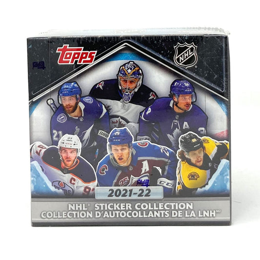 2021-22 Topps NHL Sticker Collection Hockey Display Box This 2021-22 Topps NHL Sticker Collection Hockey Display Box is the perfect way to show your NHL pride! With over 700 stickers and 14 full-color player cards, you can celebrate your favorite team and players all season long! What are you waiting for? Get collecting!