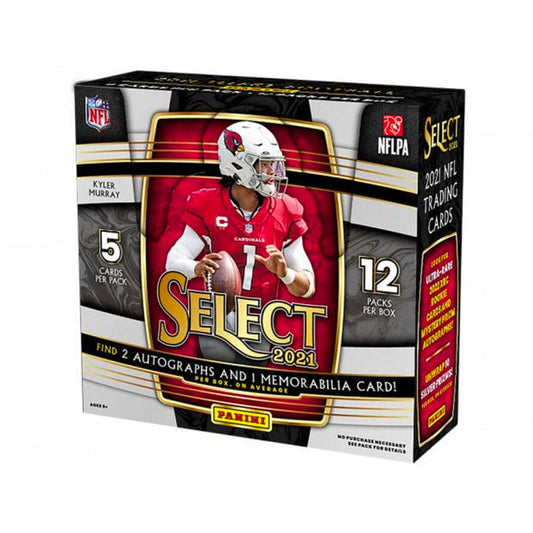 2021 Panini Select Football Hobby Box Unlock the door to football greatness with 2021 Panini Select Football Hobby Box. Experience an unforgettable combination of autograph and memorabilia cards, featuring renowned NFL players. Open a window to exclusive inserts, paralles, and more. Collect all the cards you need to complete your collection. Enter the world of Panini Select Football!