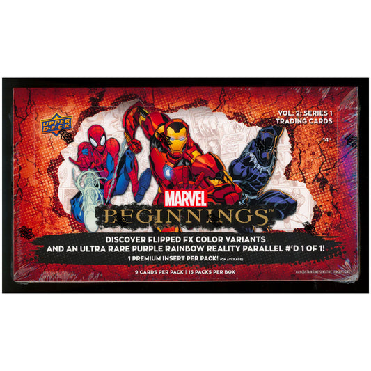 2021 Upper Deck Marvel Begginings Volume 2 Series One Hobby Box Experience the marvel of 2021 Upper Deck Marvel Begginings Volume 2 Series One Hobby Box. This amazing collection offers an exciting, comprehensive selection of brand new, meticulously crafted cards featuring fan-favorite characters from the Marvel multiverse. Unpack one of these boxes and you're sure to be amazed by the limitless possibilities it provides.