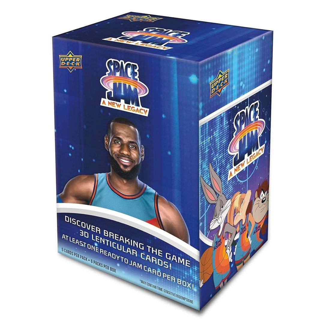 2021 Upper Deck Space Jam: A New Legacy Blaster Box Experience a classic space adventure with the 2021 Upper Jam: A New Legacy Blaster Box. With exclusive, never-before-seen trading cards, you'll be transported to the world of one of the most popular animated franchises. Add the legendary Jam to your collection today!