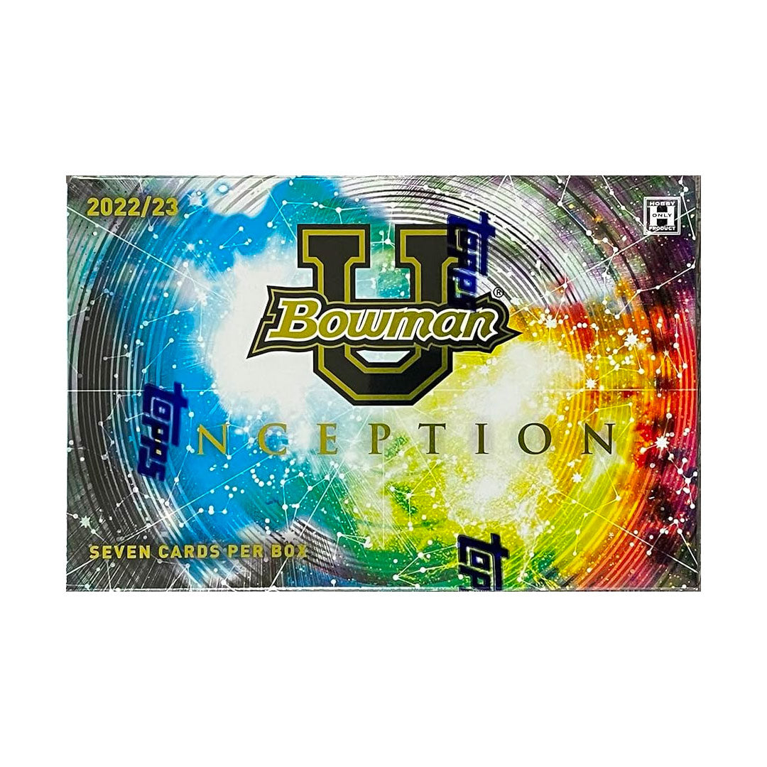 Unleash the ultimate collector in you with the highly anticipated 2022-23 Bowman University Inception Hobby Box! Featuring top rookies and future stars from the most prestigious universities, this is your chance to own a piece of sports history. Don't miss out, get yours today!