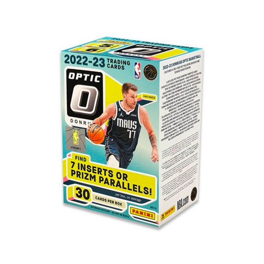 Enjoy collecting the 2022-23 Panini Donruss Optic Basketball Blaster Box! Get your favorite players, rookies, and inserts, all in Optichrome foil technology. Open packs with breathtaking visuals and build your collection with confidence!