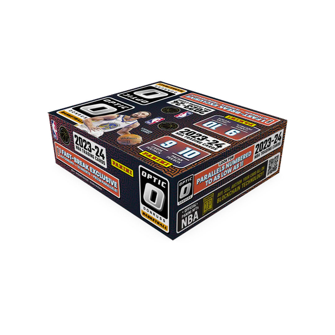 Experience the thrill of the game with the 2023-24 Panini Donruss Optic Fast Break Basketball Box. Featuring exclusive fast break editions of Panini Donruss Optic cards, this box is perfect for any basketball fan. Get ready to break through the competition and add these unique cards to your collection!