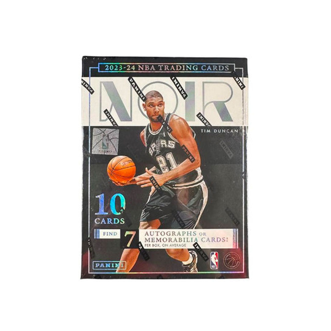 Enhance your collection with the 2023-24 Panini Noir Basketball Hobby Box. This premium box features a sleek and elegant design, making it a must-have for any basketball card enthusiast. With exclusive numbered cards and guaranteed hits per box, this is the perfect addition to your collection or a great gift for any fan. Order now and elevate your game!