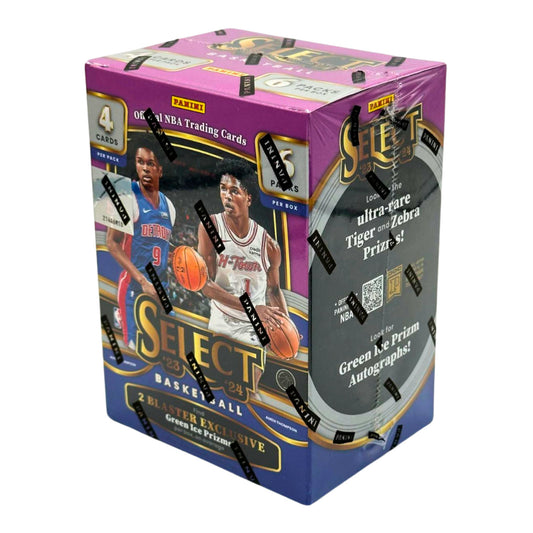 Prepare to elevate your trading card game with the 2023-24 Panini Select Basketball Hobby Blaster Box! With exclusive hobby-only inserts and the chance to collect rare autographs and memorabilia cards, this box is a must-have for any collector. Upgrade your collection and feel the thrill of the chase with Panini Select!