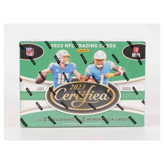 2023 Panini Certified Football Hobby Box Discover a world of certified football greatness with the 2023 Panini Certified Football Hobby Box. Experience the thrill and anticipation of ripping into each pack and uncovering your ultimate sports cards. With guaranteed autograph and memorabilia cards in each box, rise to the challenge of building your certified football collection.