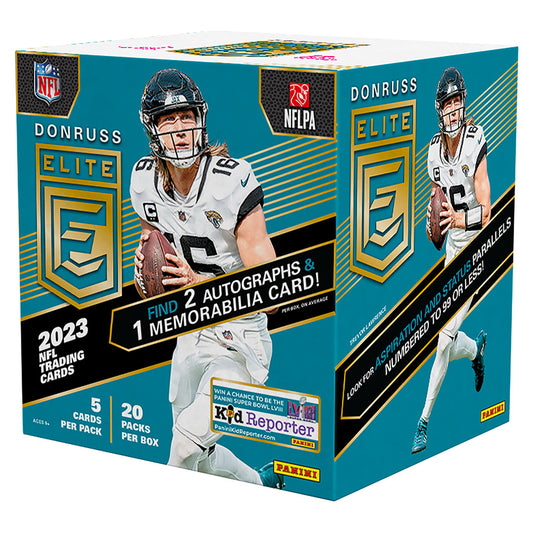 2023 Panini Donruss Elite Football Hobby Box Unlock the future of football with the 2023 Panini Donruss Elite Football Hobby Box! With this box, you'll get access to all the latest and greatest technologies of the game. Enjoy exclusive cards, rare inserts, and special bonus packs, all in one incredible box. Experience the thrill of the next football season today!