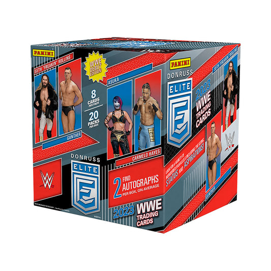 Unleash your inner fan with the 2023 Panini Donruss Elite WWE Hobby Box! Featuring special inserts and autograph cards, this box will bring excitement to your collection. Enjoy premium wrestling cards and discover your next prized possession. Get yours today and show off your love for WWE!