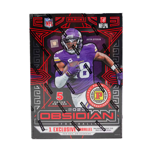 Step into the world of international football with the 2023 Panini Obsidian Football International Hobby Box! This collection features exclusive cards and exciting player options from around the globe. Experience the thrill of the game and collect unique treasures. Add this limited edition box to your collection today!