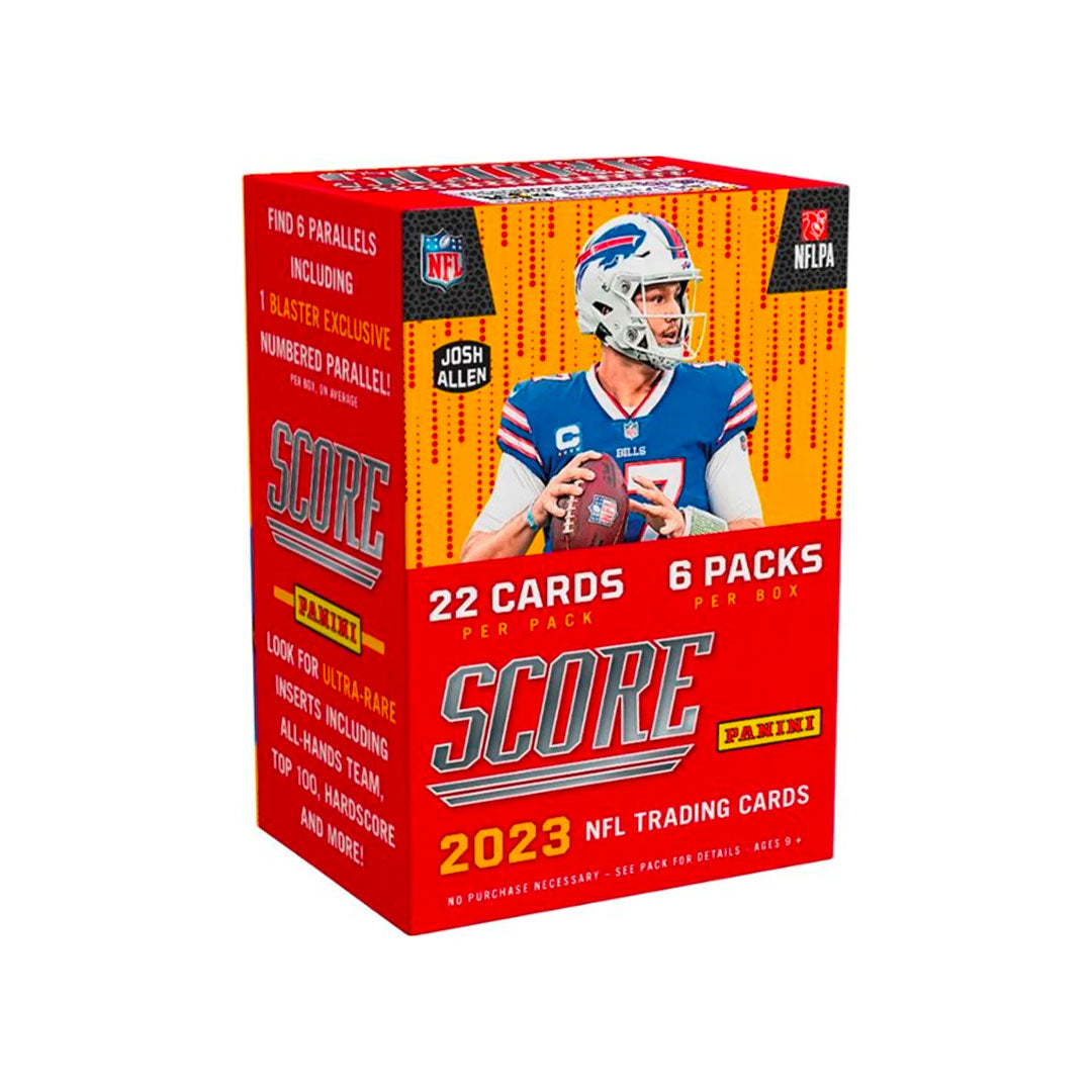 2023 Panini Score Football Hobby Exclusive Blaster Box Discover the exciting world of 2023 football with the Panini Score Hobby Exclusive Blaster Box! Look out for rare inserts and chase the thrill of the hunt with every box. Collectors of all ages will love the dynamic cards and exclusive content!