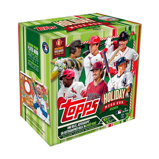 Unleash the thrill of collecting with the 2023 Topps Baseball Holiday Mega Box! Get ready to score big with this limited edition box, featuring exclusive holiday-themed cards and a guaranteed autographed card. Don't miss out on the excitement and add this to your collection today!