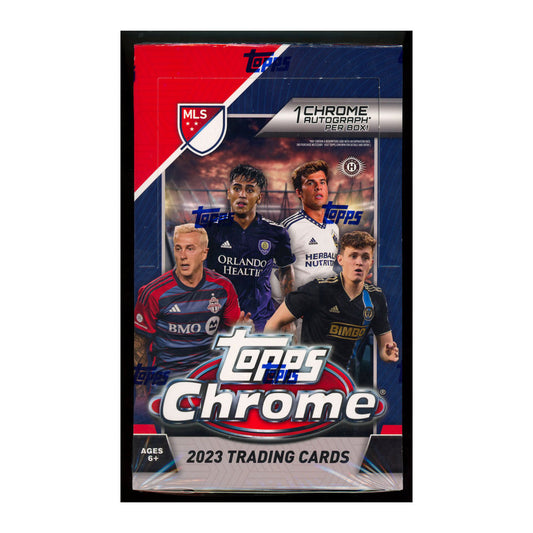 2023 Topps Chrome MLS Soccer Hobby Box Experience the thrill of opening a 2023 Topps Chrome MLS Soccer Hobby Box! This limited edition box features stunning chrome cards of your favorite soccer stars. Perfect for collectors and fans alike, with guaranteed hits and exclusive inserts. Pre-order now to secure your box before they're gone!