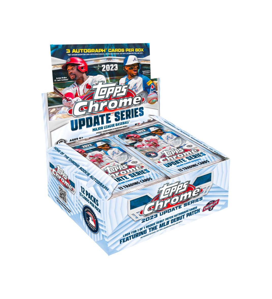 2023 Topps Chrome Update Baseball Jumbo Hobby Box Unwrap the ultimate 2023 Topps Chrome Update Baseball Jumbo Hobby Box, filled with diverse inserts and 3 autograph cards per box, guaranteed! Crafted with extra-thick chrome-fused tech, revel in the beauty and power of these collector cards. Secure your box today and be part of the action!