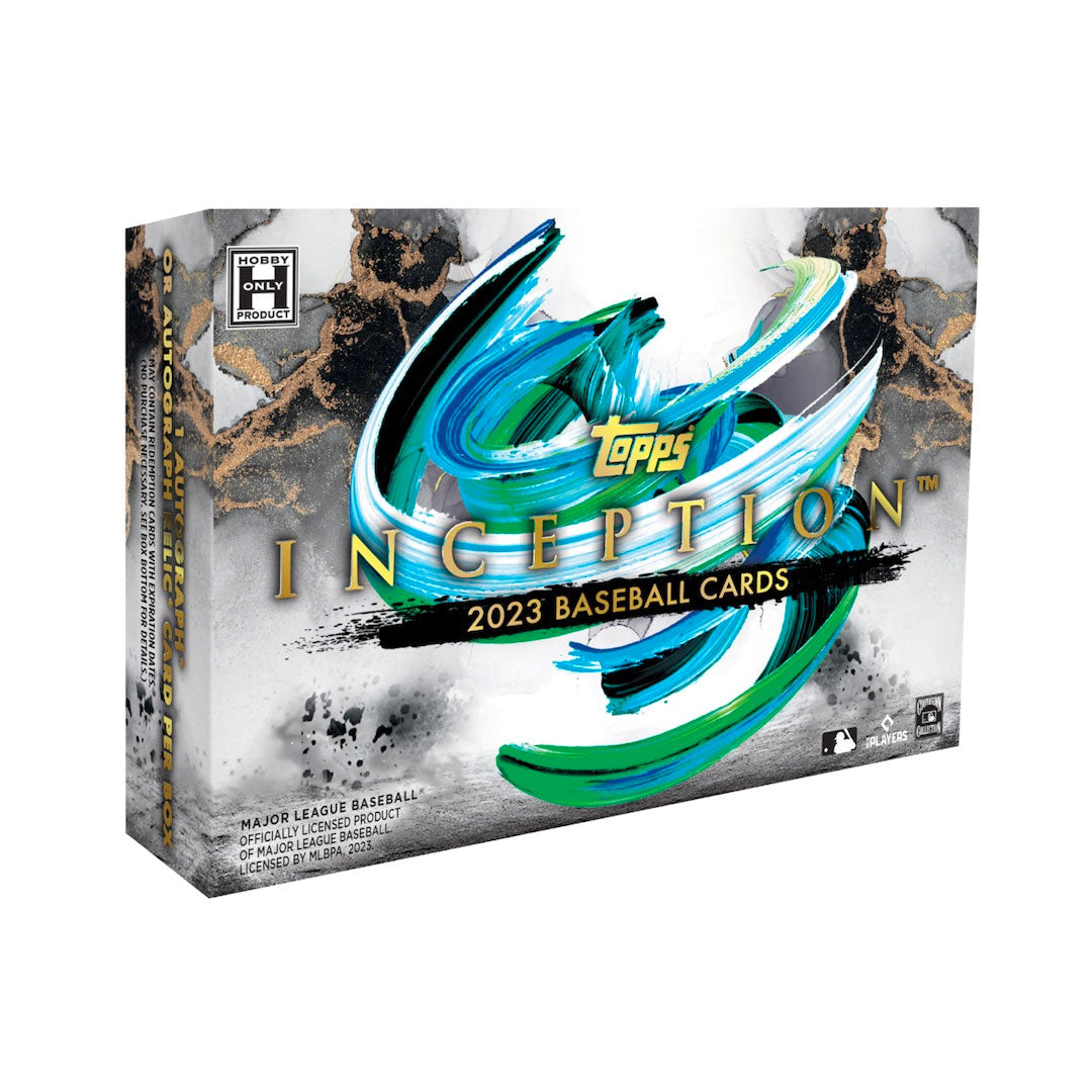 2023 Topps Inception Baseball Hobby Box Unlock the power of 2023 Topps Inception Baseball with this Hobby Box! It's packed with 1 pack of 7 cards, and loaded with special inserts and unique autograph and relic cards! Collectors of all levels will find something special inside!