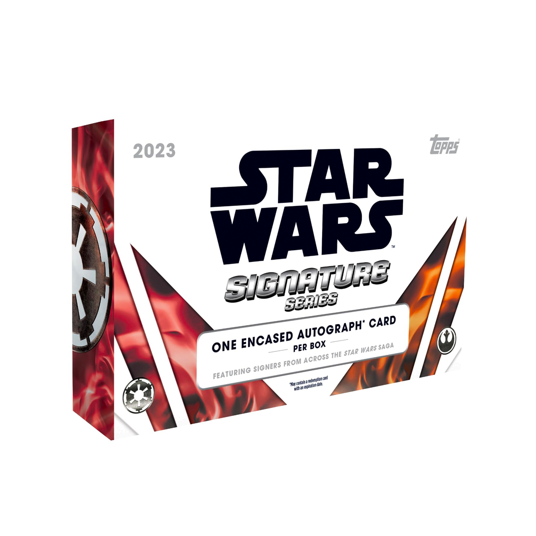 2023 Topps Star Wars Signature Series Hobby Box Experience the force of Star Wars like never before with the 2023 Topps Star Wars Signature Series Hobby Box. This limited edition box features autographed cards from the galaxy's greatest characters, including Luke Skywalker and Darth Vader. Be among the first to own a piece of Star Wars history!