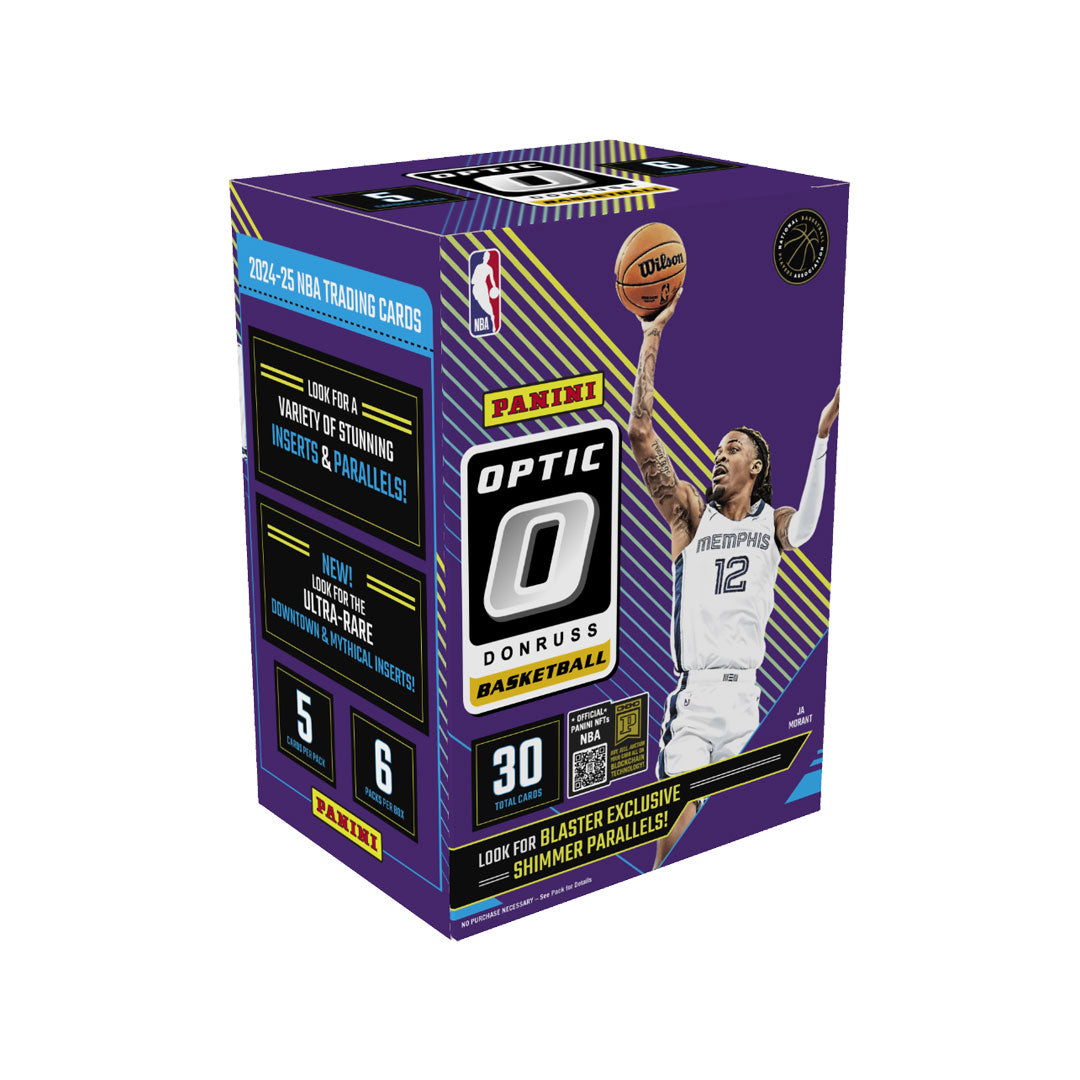 Elevate your basketball card collection with the 2024-25 Panini Donruss Optic Basketball Hobby Blaster Box. Featuring a blend of vibrant designs and high-quality inserts, this box offers a thrilling chase for rising stars, autographs, and rare parallels. Crafted for serious collectors, it delivers excitement in every pack with the potential to uncover valuable rookie cards and exclusive hits. Perfect for boosting your lineup or gifting to a passionate fan, this blaster box combines collectible value with me