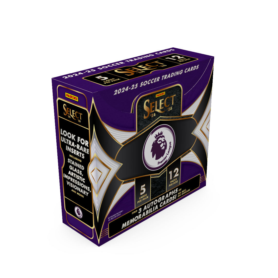 Elevate your soccer card collection with the 2024-25 Panini Select English Premier League Hobby Box. Featuring premium cards of the world's most elite soccer stars, this collector's treasure delivers stunning designs, rare parallels, and potential autographs from Premier League legends. Each box offers the thrill of discovering valuable inserts that true fans and serious collectors can't afford to miss.
