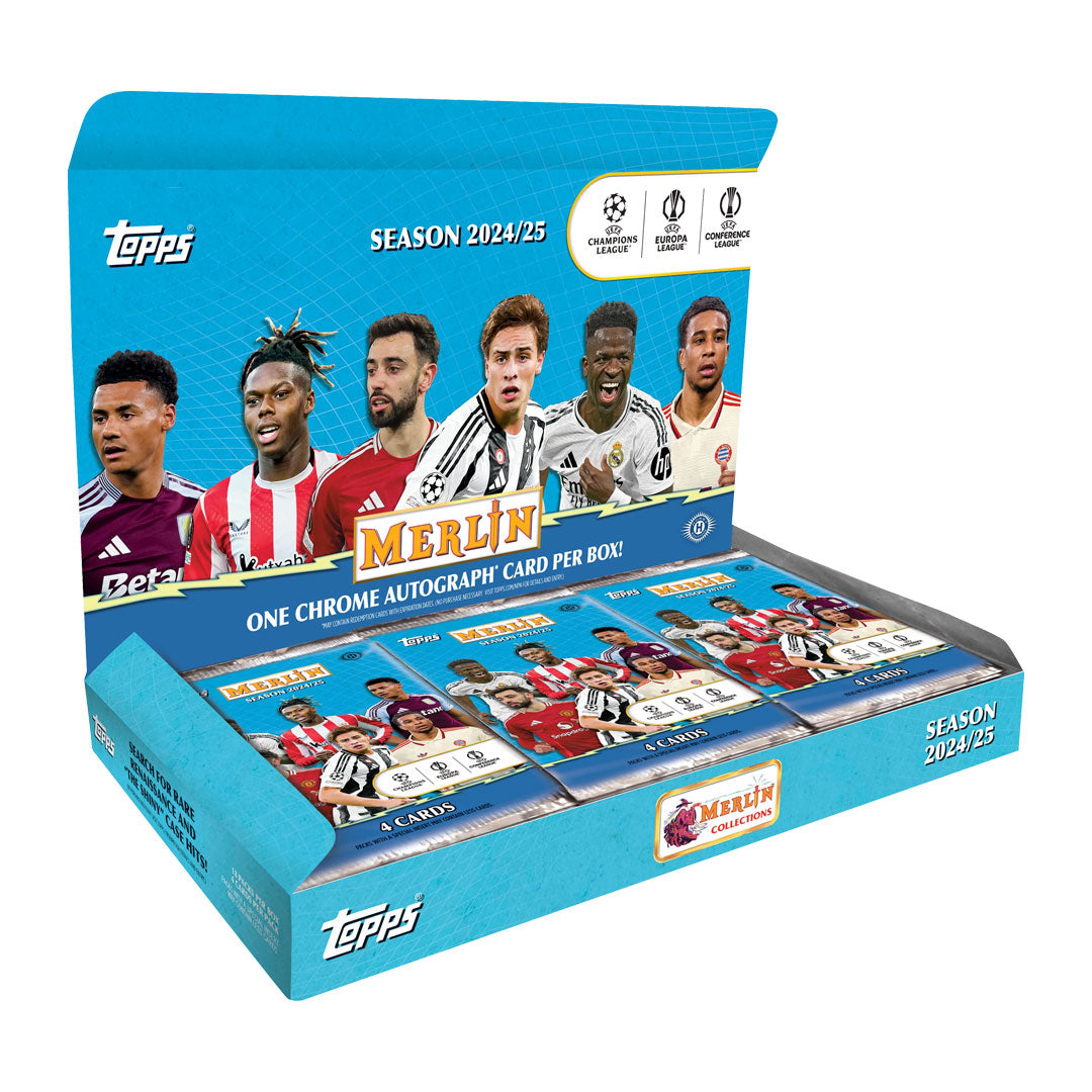 2024-25 Topps Chrome Merlin UEFA Club Competitions Soccer Hobby Box