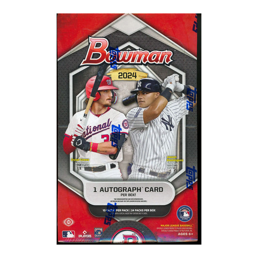 Get ready for the future of baseball with the 2024 Bowman Baseball Hobby Box. This box is packed with top prospects and future stars, making it a must-have for any collector or fan. With a wide variety of cards and exciting possibilities, this hobby box is sure to bring endless enjoyment and anticipation. Don't miss out on this incredible opportunity to own a piece of the future of baseball!