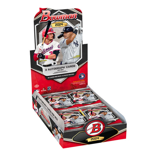 Experience the excitement of collecting with the 2024 Bowman Baseball Jumbo Hobby Box. With its impressive selection of cards and guaranteed autographs, this box is perfect for any baseball fan and collector. Unleash your passion and add this box to your collection today!