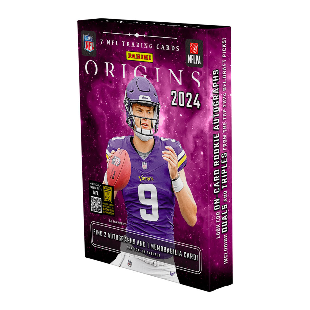 Expertly crafted and highly coveted, the 2024 Panini Origins Football Hobby Box features a collection of premium football cards. With a wide variety of unique designs and rare inserts, this box offers a thrilling opportunity for collectors and fans alike. Don't miss out on the chance to add these standout cards to your collection.