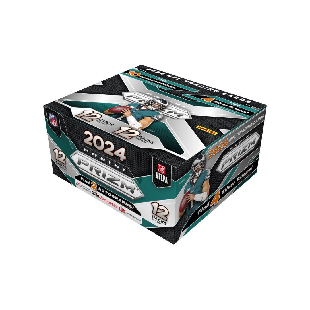 Experience the ultimate in football trading card collecting with the 2024 Panini Prizm Football Hobby Box. Featuring the latest and greatest players, this box offers a high chance of rare cards and inserts. Upgrade your collection and enjoy the thrill of the game with this premium product.