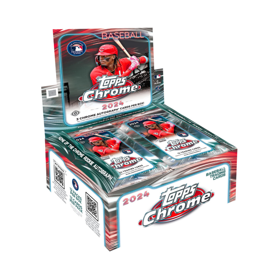 Get ready for the ultimate baseball collecting experience with the 2024 Topps Chrome Baseball Hobby Jumbo Box! Unleash the power of stunning chrome cards and exclusive jumbo-sized packs. Build your collection with confidence and style. Don't miss out on this must-have for any passionate baseball fan!