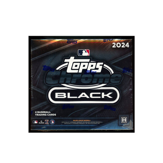 Get ready to hit a home run with the 2024 Topps Chrome Black Baseball Hobby Box! This premium box features exclusive Topps Chrome Black cards, perfect for any baseball fan. With a guaranteed autograph card, you won't want to miss out on this limited edition box. Experience the thrill of America's favorite pastime like never before with Topps Chrome Black!