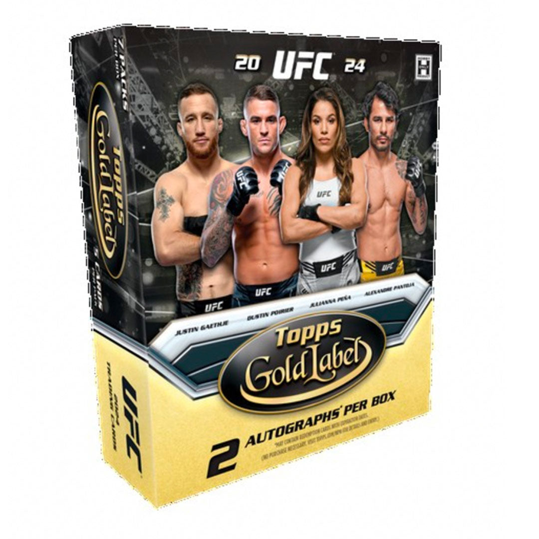 This 2024 Topps Gold Label UFC Hobby Box is the perfect addition to any sports card collection. With its high-quality cards, this box offers collectors a chance to own a piece of UFC history. Featuring top fighters and exclusive designs, this box is a must-have for any UFC fan.