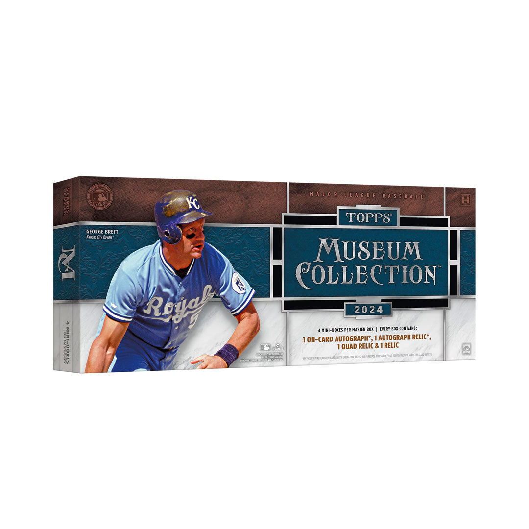 Experience the ultimate collection with the 2024 Topps Museum Collection Baseball Hobby Box. This box features premium cards from the top players in the league. Get ready to be blown away by stunning artwork, unique relics, and on-card autographs. Become a true collector and elevate your game today!