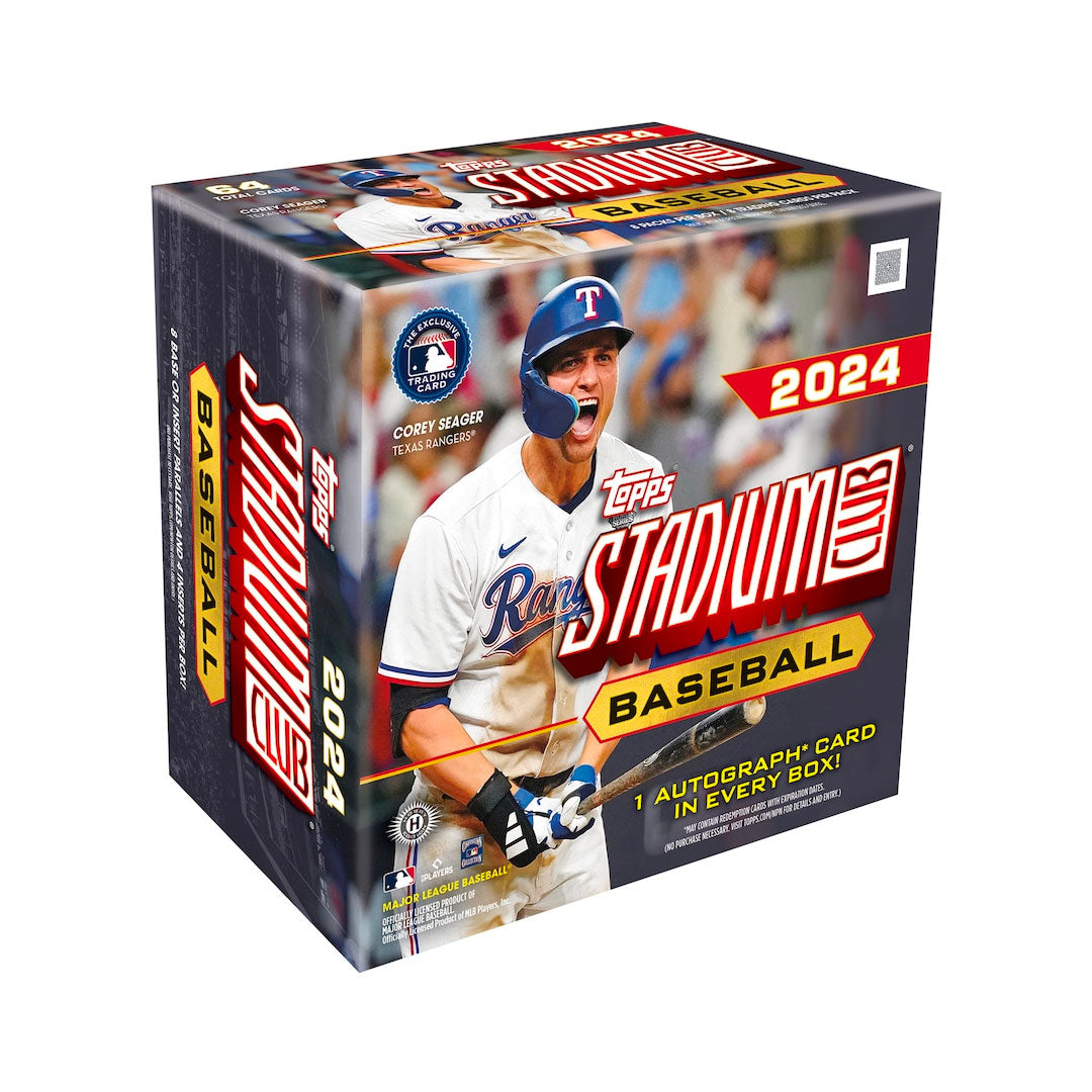 Get ready to collect the best of the best with the 2024 Topps Stadium Club Baseball Compact Box. Featuring a sleek and compact design, this box is perfect for displaying and storing your favorites. With high-quality cards and unique inserts, this box is a must-have for any baseball fan or collector.