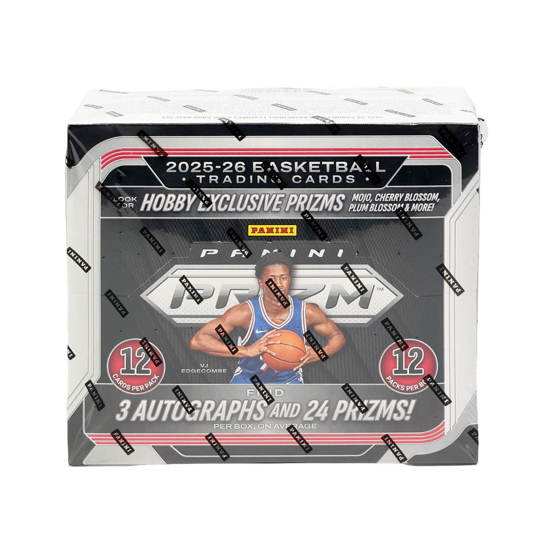 Unlock the next generation of basketball card collecting with the 2025-26 Panini Prizm Basketball Hobby Box. Each box delivers premium packs loaded with stunning prismatic refractors, rookie cards, and chase hits from the league's biggest stars. Perfect for serious collectors and investors seeking high-end pulls and rare autographs. Experience the thrill of breaking sealed product with every pack.