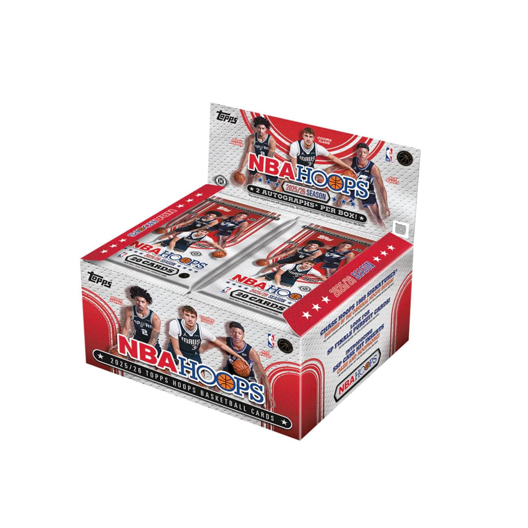 Collect the latest NBA stars with the 2025-26 Topps NBA Hoops Basketball Jumbo Box. This premium box delivers an expanded selection of cards featuring current league superstars, rookies, and fan favorites. Each jumbo box contains multiple packs loaded with vibrant photography, dynamic designs, and chase cards including parallels and inserts. Perfect for serious collectors and fans looking to build their 2025-26 sets or hunt for valuable hits. Sealed and ready to open.