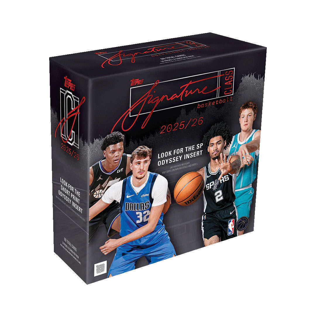 Elevate your basketball card collection with the 2025-26 Topps Signature Class Basketball Mega Box. This premium product delivers multiple packs of the latest Signature Class series, featuring autographed cards, rare inserts, and exclusive rookie content from the 2025-26 NBA season. Perfect for serious collectors and fans seeking high-end pulls and authenticated signatures from top players. Each box offers the chance to land valuable chase cards and limited-edition parallels that define modern basketball ca