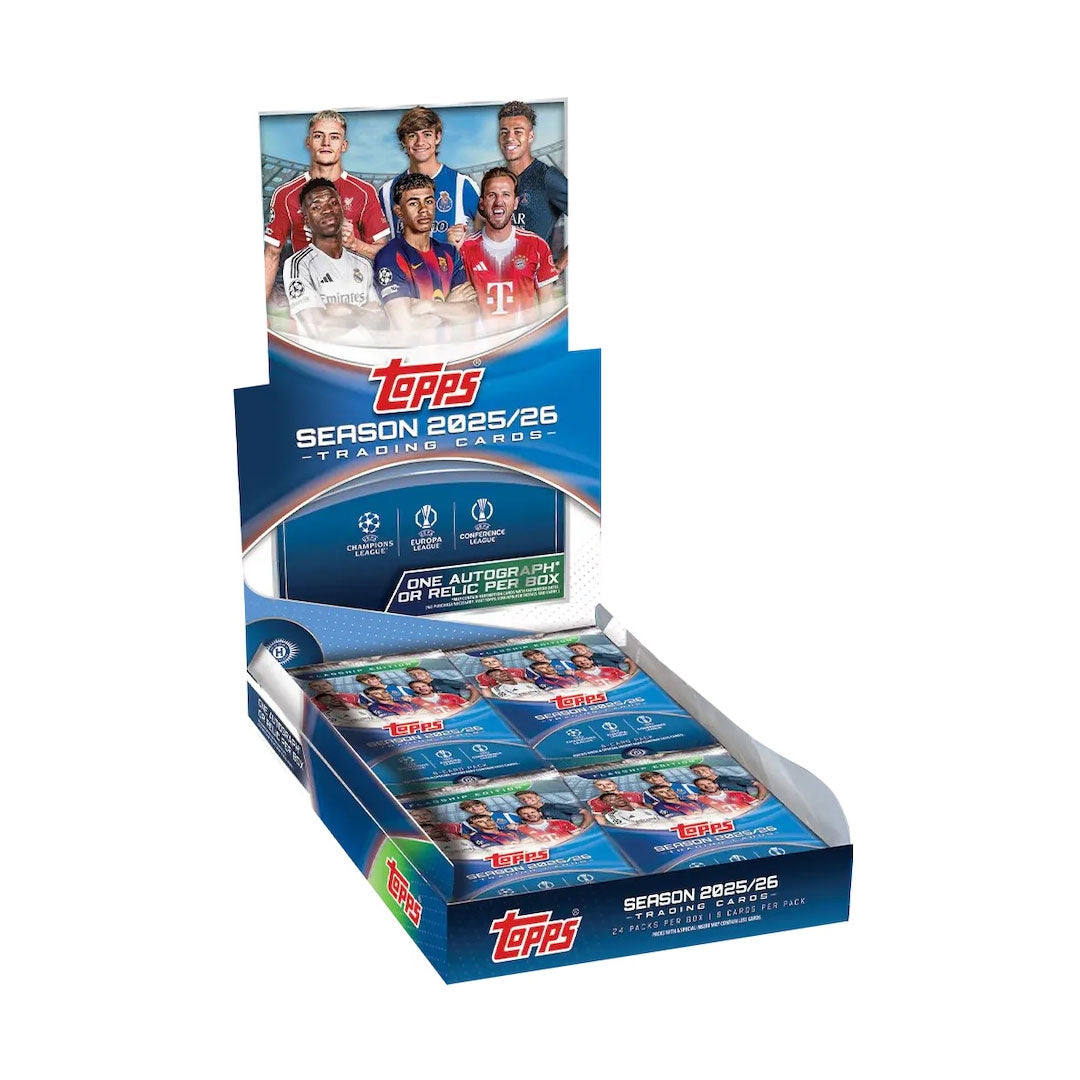 Dive into the excitement of European club soccer with the 2025-26 Topps UEFA Club Competitions Hobby Box. Each box delivers premium trading cards featuring the continent's elite players and teams competing in prestigious tournaments. Pull rare autographs, stunning parallels, and exclusive memorabilia cards that capture the drama of Champions League, Europa League, and Conference League action. Perfect for collectors and fans seeking authentic pieces of soccer history. Build your collection with cards that c