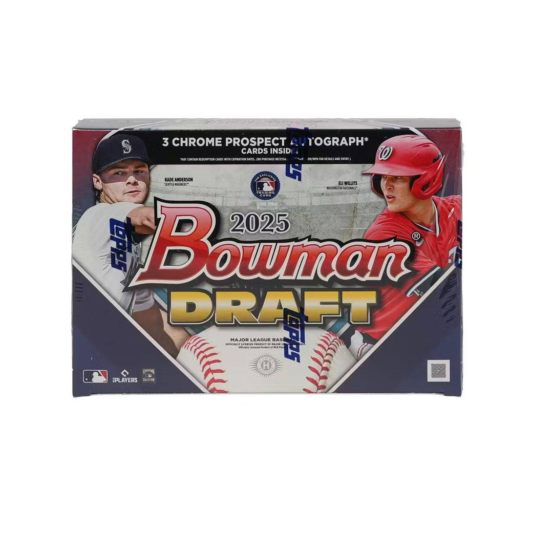 Unlock the thrill of discovering tomorrow's baseball superstars with the 2025 Bowman Draft Baseball Breakers Delight Box. This premium collection delivers multiple packs of highly sought-after Bowman Draft cards, featuring the top prospects and rising talents in professional baseball. Each box promises the excitement of rare pulls, autographs, and rookie cards that could become cornerstone pieces in your collection. Perfect for serious collectors and breakers alike, this box combines the prestige of Bowman'