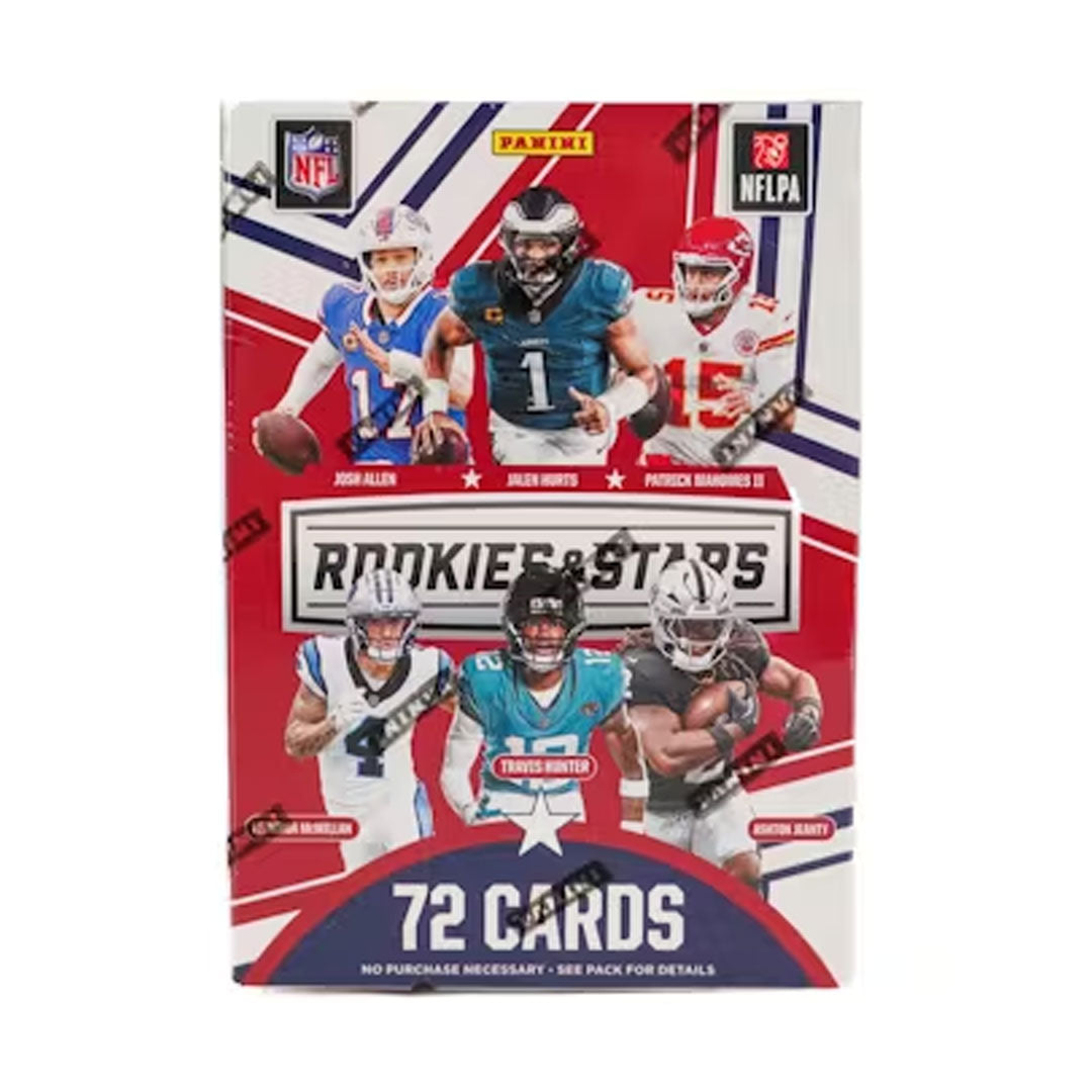 Unlock the next generation of football greatness with the 2025 Panini Rookies &amp; Stars Football Hobby Blaster Box. This premium collection delivers authentic rookie cards and star player memorabilia from the latest NFL season, perfect for collectors seeking high-impact pulls and investment-grade cards. Each blaster contains carefully curated packs designed to maximize your chances of landing exclusive parallels and autographed inserts. Whether you're building a collection or hunting for that breakthrough