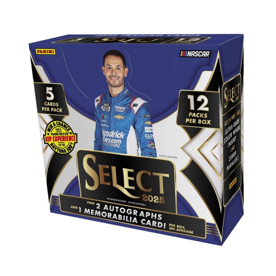 Experience the thrill of the track with the 2025 Panini Select Racing Hobby Box. Packed with premium cards, this box offers exclusive rookie cards, dazzling inserts, and rare parallels featuring top drivers and rising stars. Whether you're a passionate collector or a racing fan, each pack delivers the excitement of the sport right to your hands. Unlock your chance to find limited-edition autographs and memorabilia cards that bring the high-speed action to your collection. Don't miss out on capturing the fut